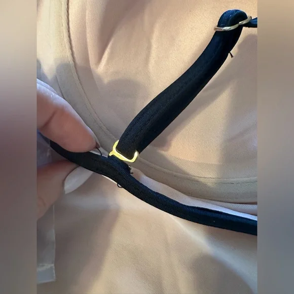 Stylish light beige and black One Piece Swimsuit - removable straps - Picture 5 of 6